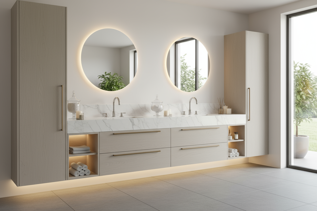 ארונות אמבטיה גדולים: מדריך מקיף לשנת 2024 - מחירים, סגנונות ויתרונות