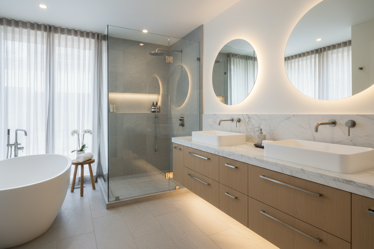 מדריך מקצועי לעיצוב חדרי אמבטיה - ארונות אמבטיה, ברזים ומקלחונים
