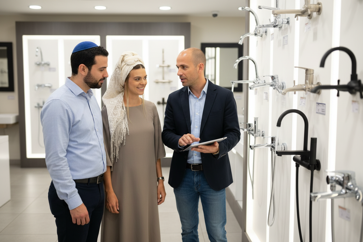 סוגי ברזים והתאמה לארונות אמבטיה - מדריך מקיף 2026