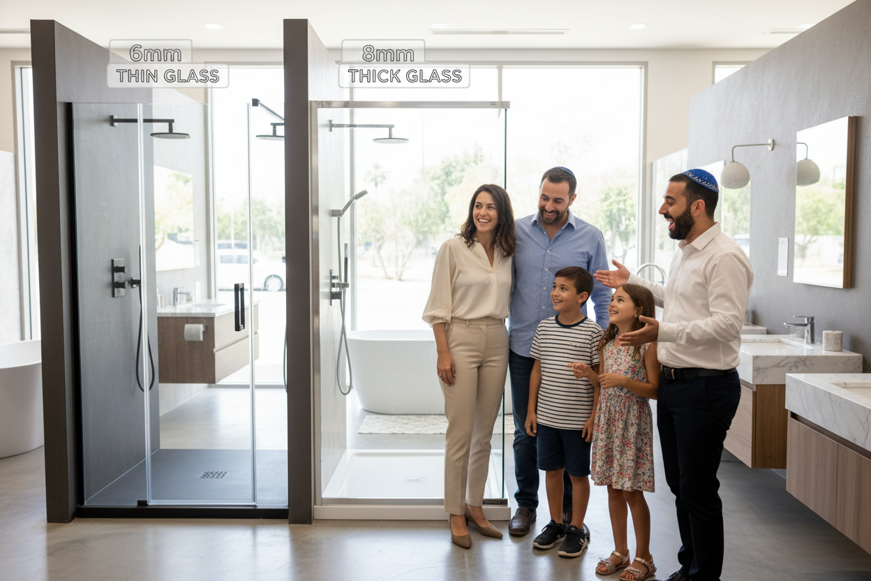 מקלחון 6 מ"מ לעומת 8 מ"מ – איזה עובי זכוכית כדאי לבחור?